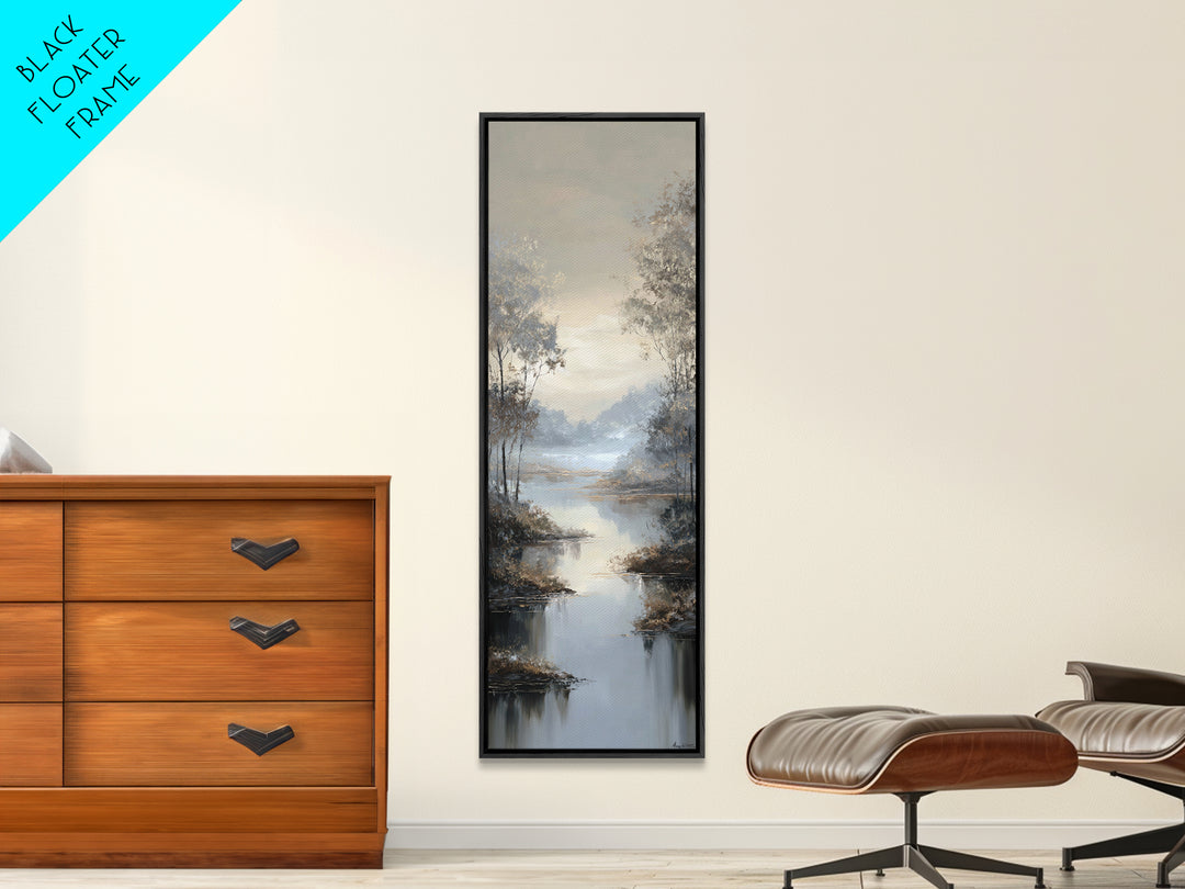 Luxury Monochrome Landscape Canvas Print, Hotel Art, Wall Art, Hotel Decor, Fine Art, Boutique, Abstract Art, Framed Art, HOT-1x3-90