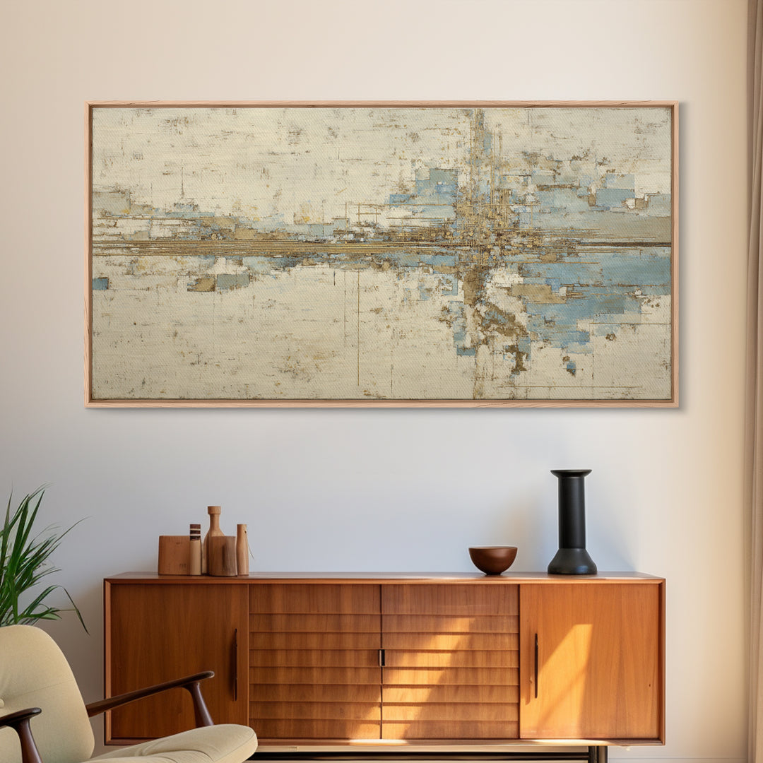 City Map Abstract Lines Without Readable Labels Framed Canvas Print, Hotel Art, Statement Artwork, Hotel Decor, Abstract Art, HOT-2x1-20