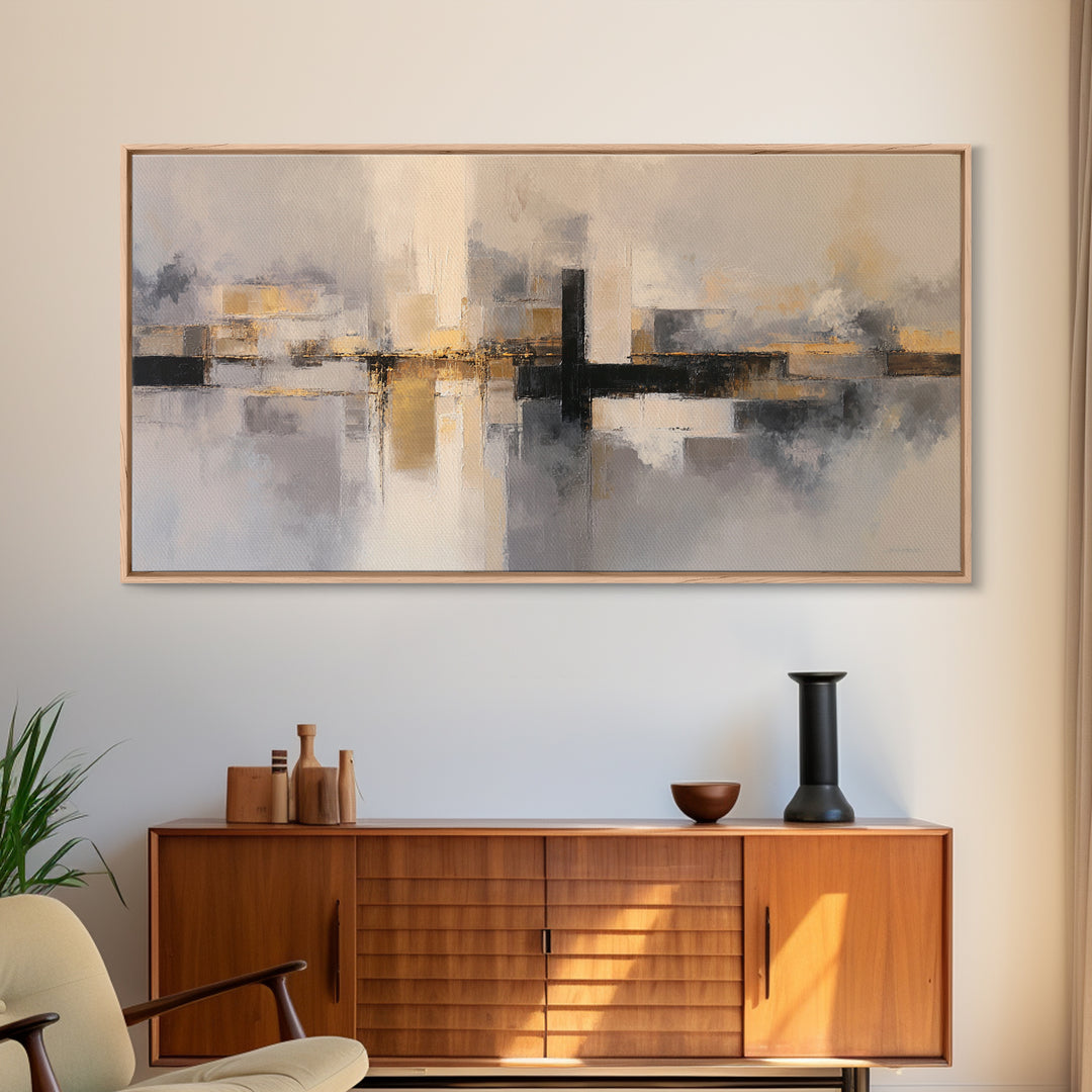 Modern Geometric Composition Framed Canvas Print, Hotel Art, Abstract Art, Hotel Decor, Fine Art, Boutique, Gallery Wall Art, HOT-2x1-3
