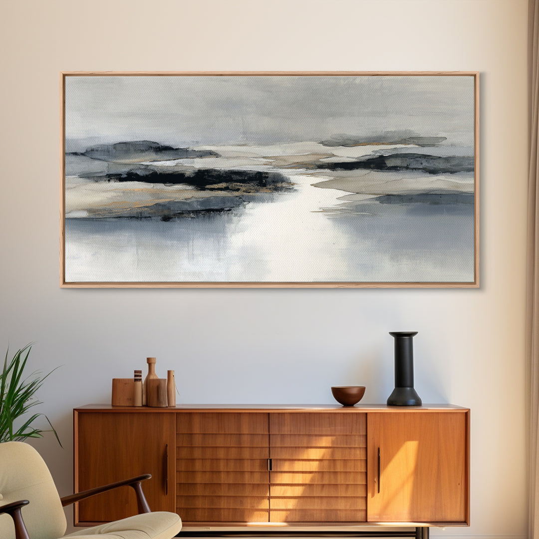 Japanese Ink Landscape Framed Canvas Print, Hotel Art, Luxury Decor, Hotel Decor, Fine Art, Boutique, Art Prints, Hazbin Hotel, HOT-2x1-38