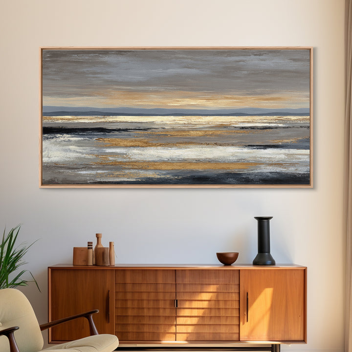 Panoramic Desert Horizon Framed Canvas Print, Hotel Art, Poster, Hotel Decor, Fine Art, Boutique, Wood Wall Art, Printable Art, HOT-2x1-40