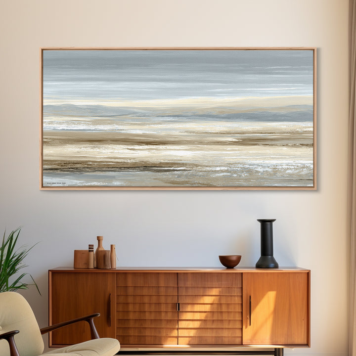Panoramic Desert Horizon Canvas Print, Hotel Art, Hotel Decor, Oil Painting, Boutique, Wall Sculpture, Coastal Wall Art, HOT-2x1-64