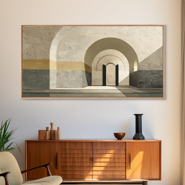 Minimal Architectural Arch Study Framed Canvas Print, Hotel Art, Mid Century Modern, Hotel Decor, Fine Art, Boutique, HOT-2x1-72