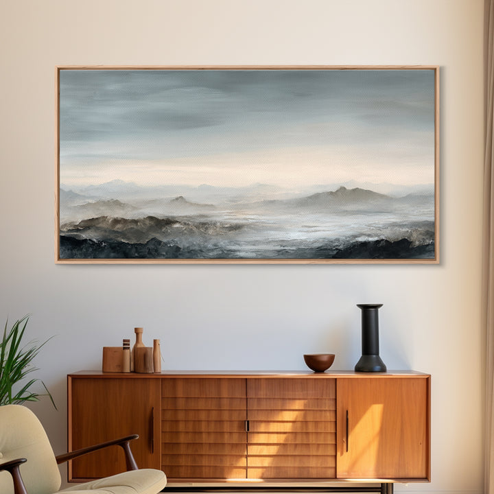 Luxury Monochrome Landscape Canvas Print, Hotel Art, Hazbin Hotel, Hotel Decor, Fine Art, Boutique, Coastal Wall Art, HOT-2x1-98