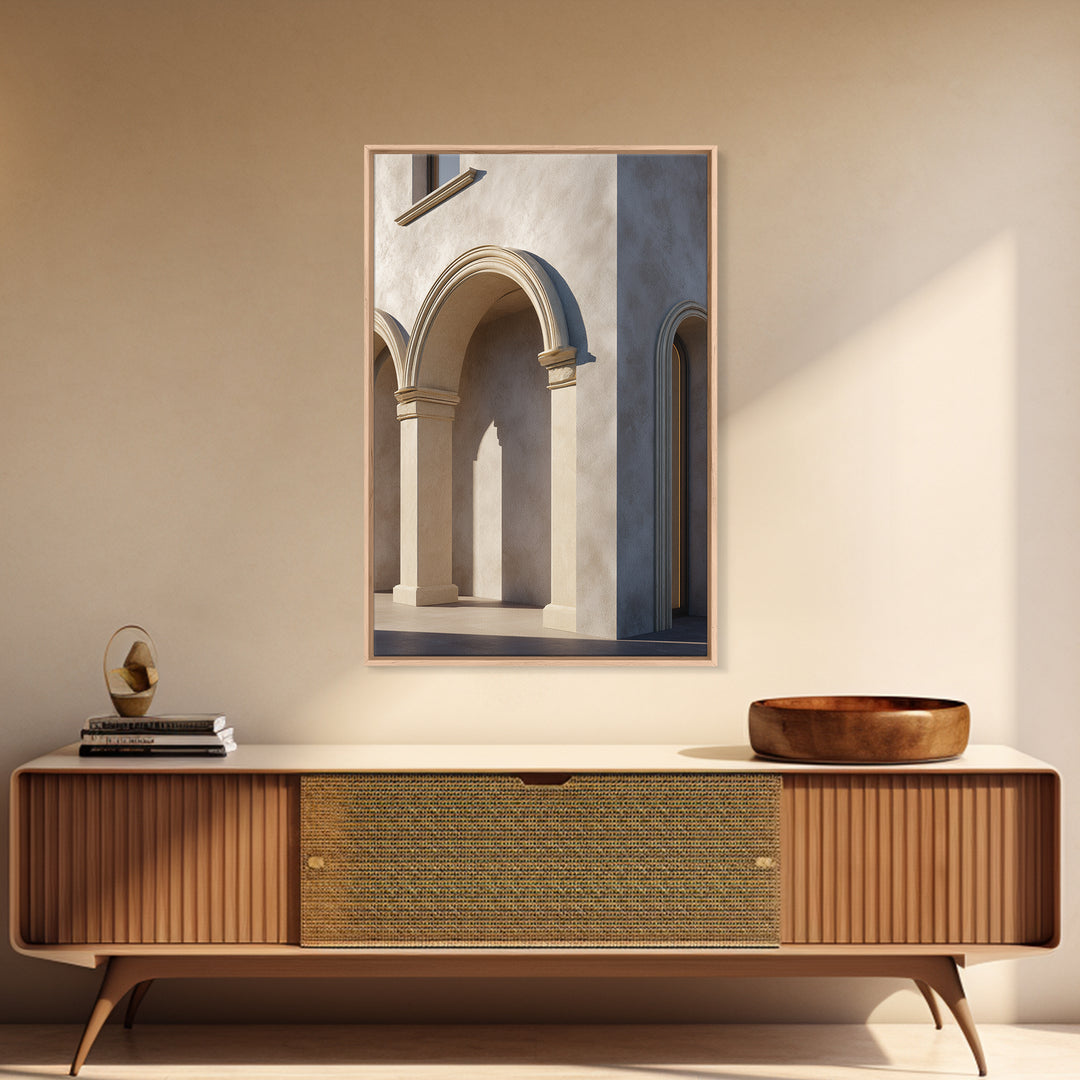 Minimal Architectural Arch Study Framed Canvas Print, Hotel Art, Hotel Decor, Oil Painting, Boutique, Modern Wall Art, HOT-2x3-12
