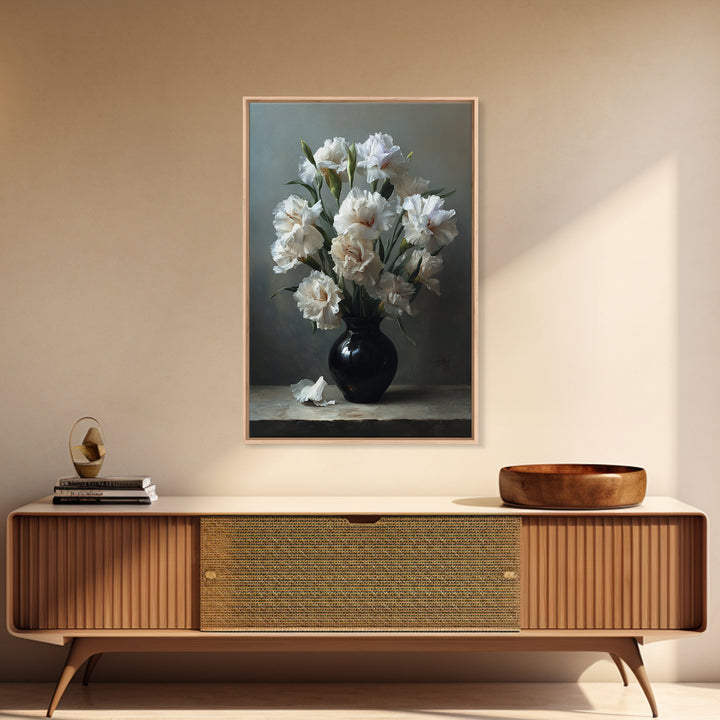Classic Oil Painted Floral Still Life Framed Canvas Print, Hotel Art, Art Deco, Hotel Decor, Boutique, Minimalist Wall Art, HOT-2x3-17