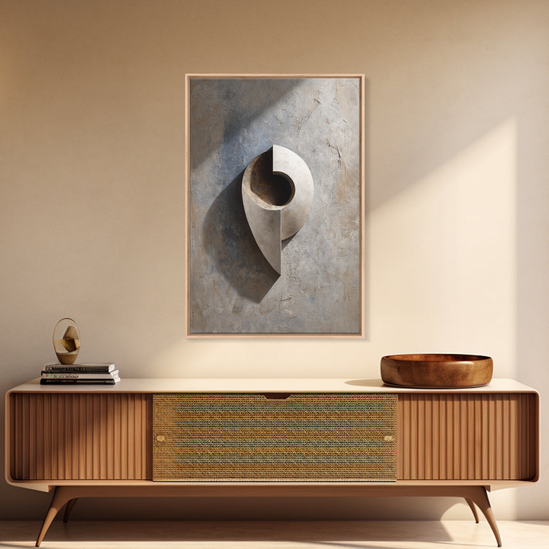 Minimal Sculpture Shapes Framed Canvas Print, Hotel Art, Wood Wall Art, Hotel Decor, Abstract Art, Boutique, Gallery Wall Set, HOT-2x3-20