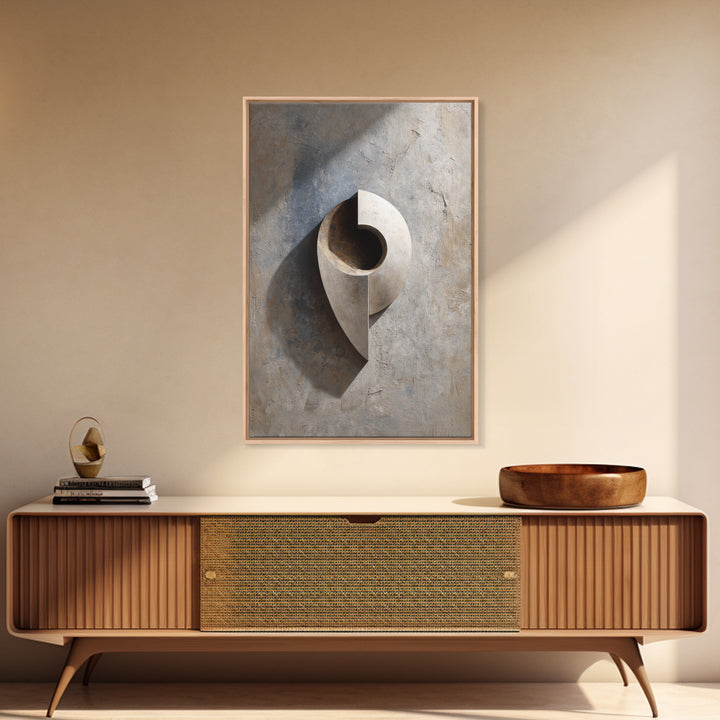 Minimal Sculpture Shapes Framed Canvas Print, Hotel Art, Wood Wall Art, Hotel Decor, Abstract Art, Boutique, Gallery Wall Set, HOT-2x3-20