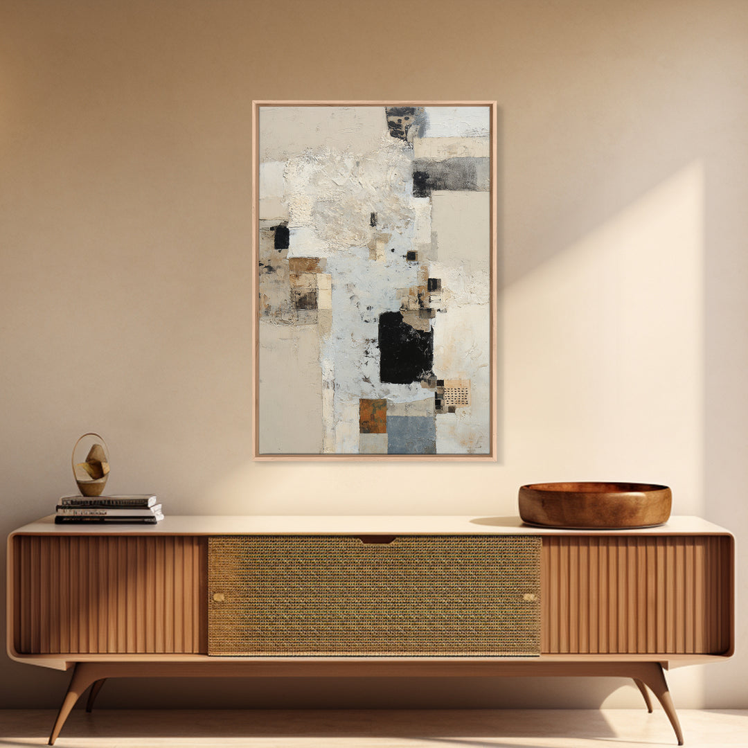 Sophisticated Neutral Abstract Framed Canvas Print, Hotel Art, Printable Art, Hotel Decor, Abstract Art, Boutique, HOT-2x3-33
