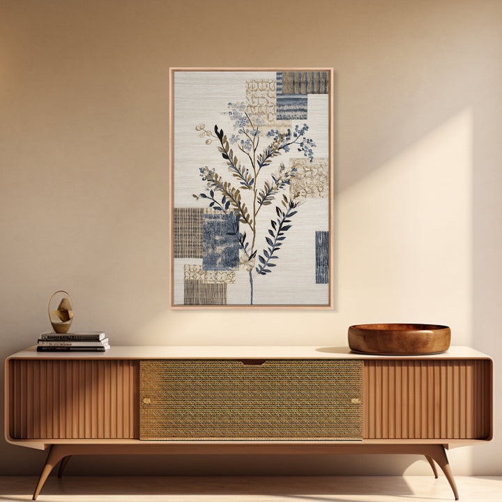 Elegant Botanical Branch on Ivory Ground Framed Canvas Print, Hotel Art, Large Wall Art, Hotel Decor, Fine Art, Boutique, HOT-2x3-37