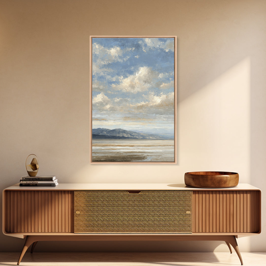 Panoramic Desert Horizon Framed Canvas Print, Hotel Art, Contemporary Art, Hotel Decor, Fine Art, Boutique, Art Deco, HOT-2x3-4