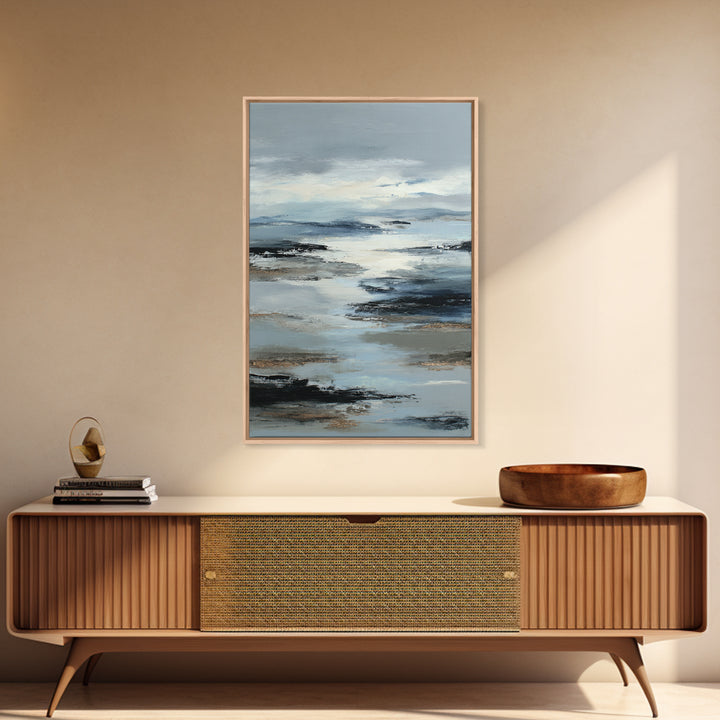 Soft Abstract Wave Forms Framed Canvas Print, Hotel Art, Home Decor, Hotel Decor, Abstract Art, Boutique, Framed Art, HOT-2x3-42