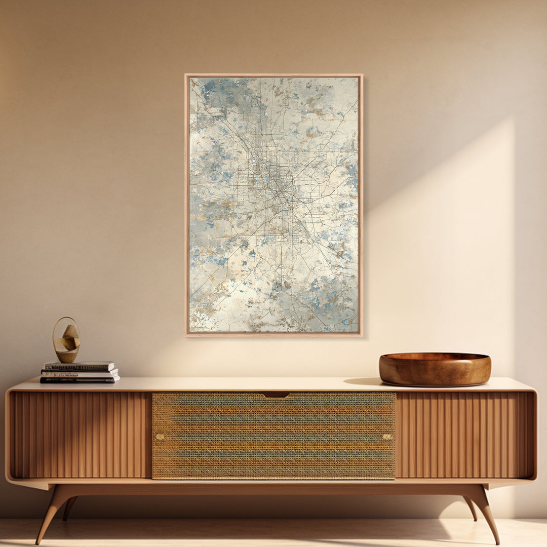 City Map Abstract Lines Without Readable Labels Framed Canvas Print, Hotel Art, City Wall Art, Hotel Decor, Abstract Art, HOT-2x3-8