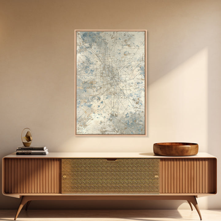 City Map Abstract Lines Without Readable Labels Framed Canvas Print, Hotel Art, City Wall Art, Hotel Decor, Abstract Art, HOT-2x3-8