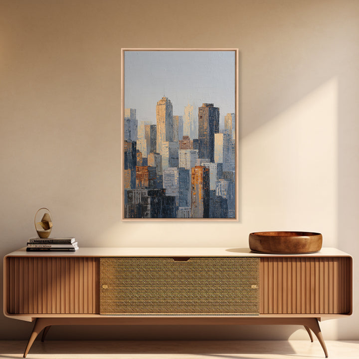 Quiet City Skyline Canvas Print, Hotel Art, Hotel Decor, Abstract Art, Boutique, Beach Decor, Minimalist Wall Art, HOT-2x3-82