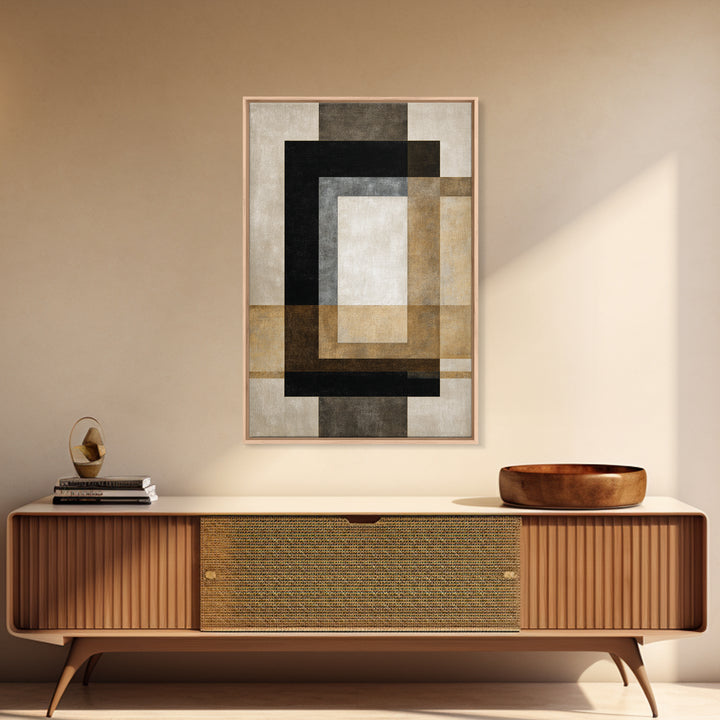 Modern Geometric Composition Framed Canvas Print, Hotel Art, Gallery Wall Set, Hotel Decor, Fine Art, Boutique, HOT-2x3-87