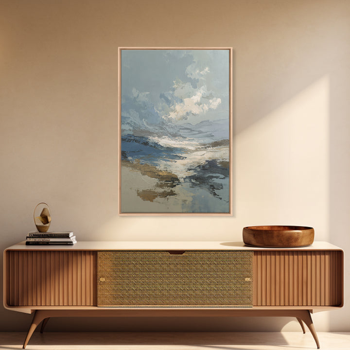 Soft Abstract Wave Forms Framed Canvas Print, Hotel Art, Abstract Art, Hotel Decor, Fine Art, Boutique, Gallery Wall Art, HOT-2x3-90