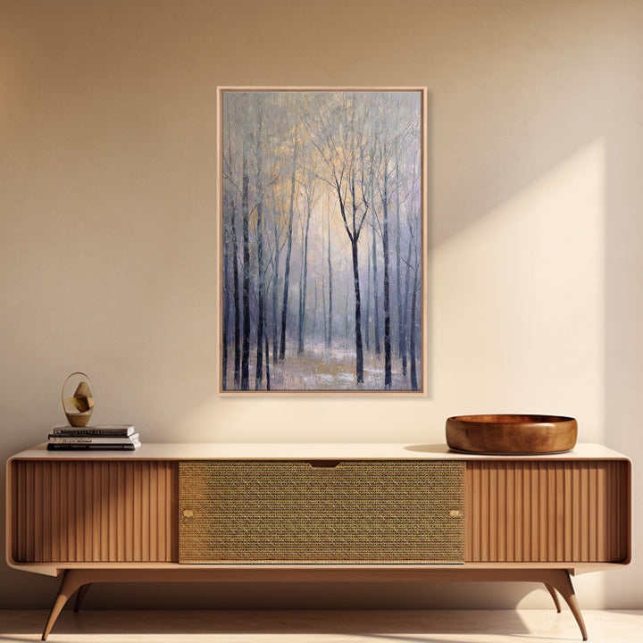 Misty Forest with Refined Calm Atmosphere Framed Canvas Print, Hotel Art, Framed Art, Hotel Decor, Fine Art, Boutique, HOT-2x3-94