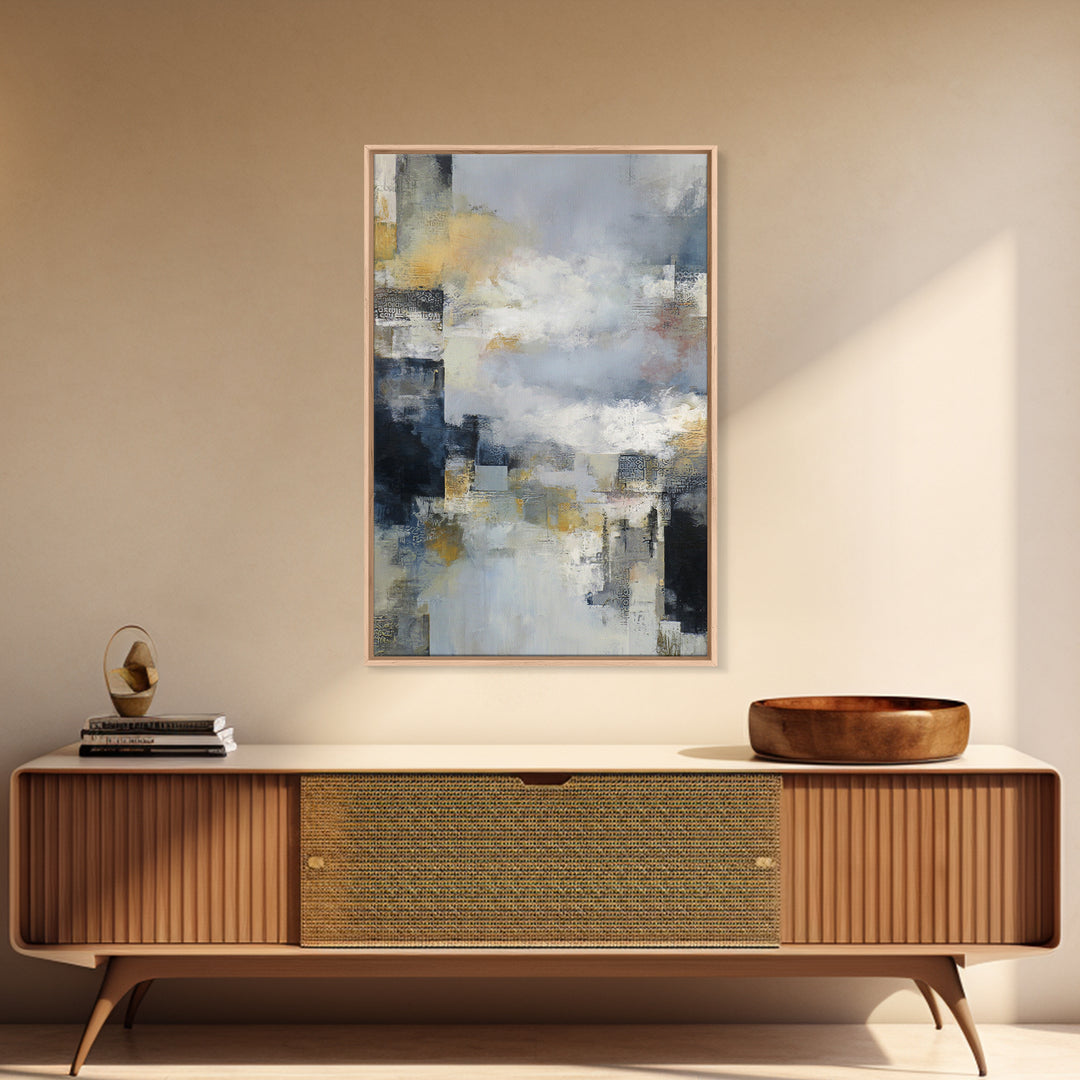 Large Cloudscape with Subtle Drama Framed Canvas Print, Hotel Art, Modern Wall Art, Hotel Decor, Boutique, Neutral Decor, HOT-2x3-97
