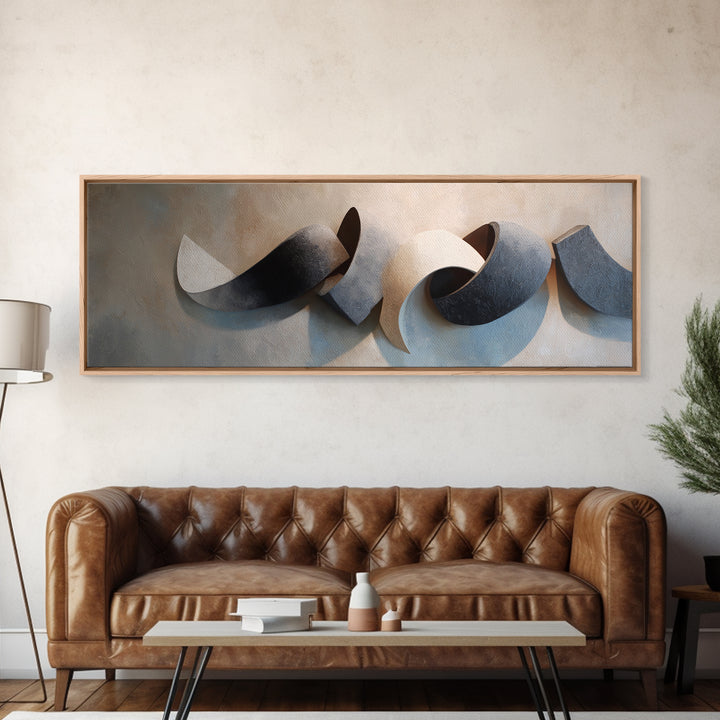 Minimal Sculpture Shapes Canvas Print, Hotel Art, Beach Decor, Hotel Decor, Abstract Art, Boutique, Boho Decor, HOT-3x1-4