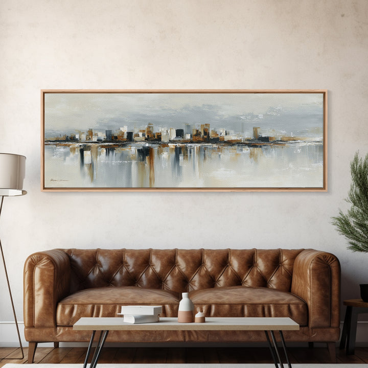 Quiet City Skyline Canvas Print, Hotel Art, Modern Wall Art, Hotel Decor, Abstract Art, Boutique, Neutral Decor, Modern Decor, HOT-3x1-42