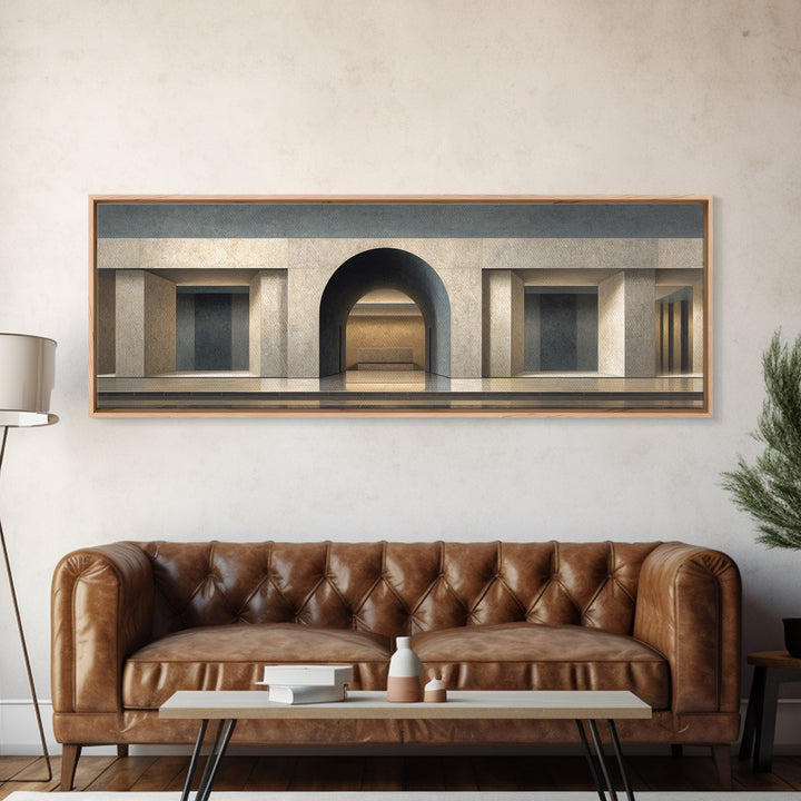 Minimal Architectural Arch Study Framed Canvas Print, Hotel Art, Modern Decor, Hotel Decor, Fine Art, Boutique, Poster, HOT-3x1-44