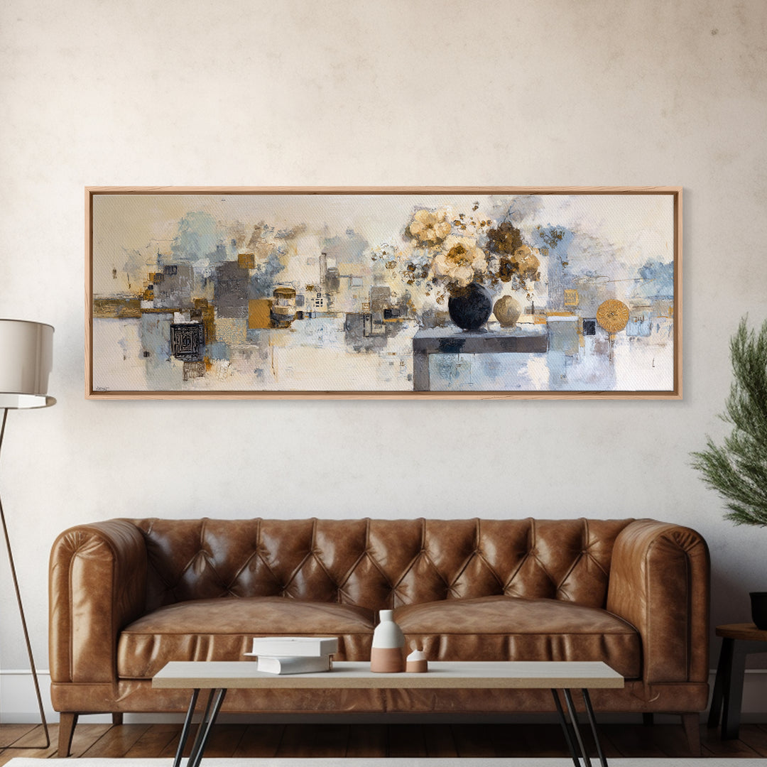 Classic Oil Painted Floral Still Life Canvas Print, Hotel Art, Beach Prints, Hotel Decor, Fine Art, Boutique, Room Decor, HOT-3x1-49