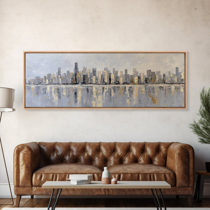 Quiet City Skyline Canvas Print, Hotel Art, Modern Wall Art, Hotel Decor, Abstract Art, Boutique, Neutral Decor, Modern Decor, HOT-3x1-66