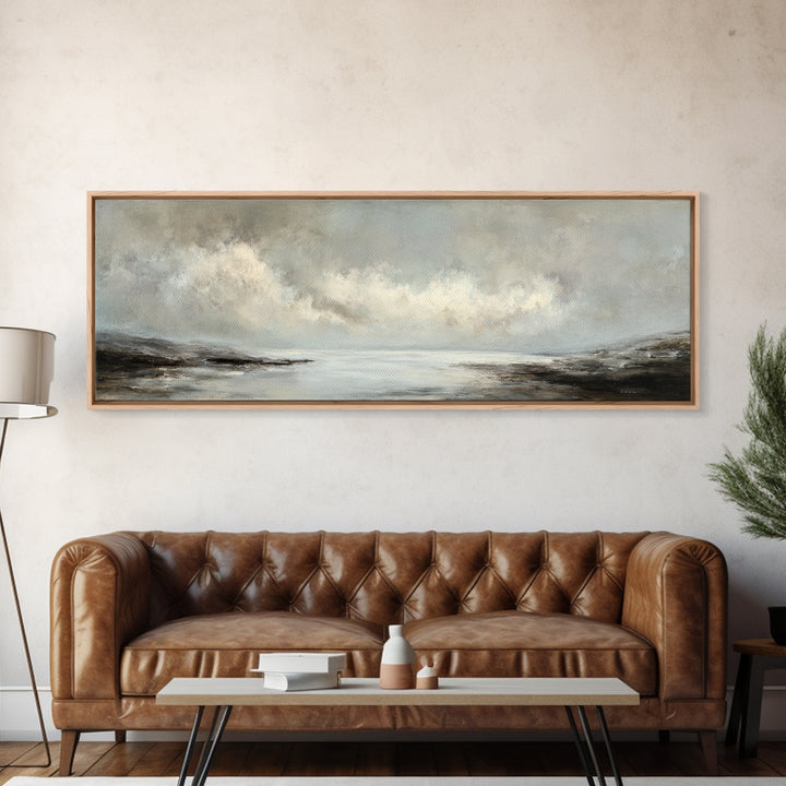Luxury Monochrome Landscape Canvas Print, Hotel Art, Wall Art, Hotel Decor, Fine Art, Boutique, Abstract Art, Framed Art, HOT-3x1-70