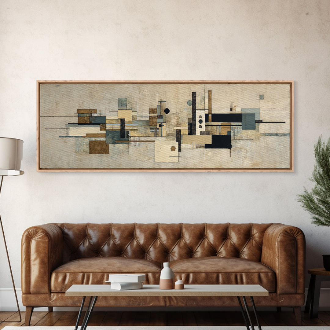 Modern Geometric Composition Canvas Print, Hotel Art, Abstract Art, Hotel Decor, Fine Art, Boutique, Gallery Wall Art, HOT-3x1-71
