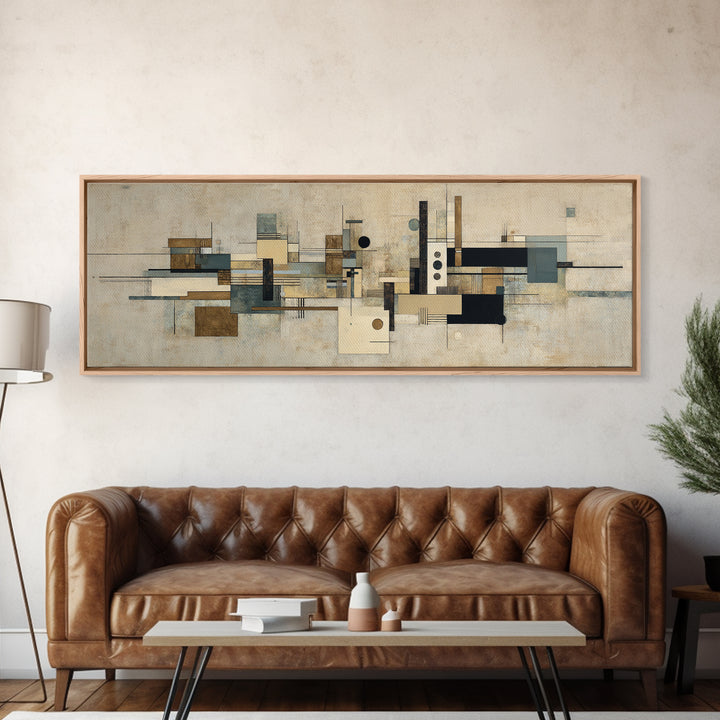 Modern Geometric Composition Canvas Print, Hotel Art, Abstract Art, Hotel Decor, Fine Art, Boutique, Gallery Wall Art, HOT-3x1-71