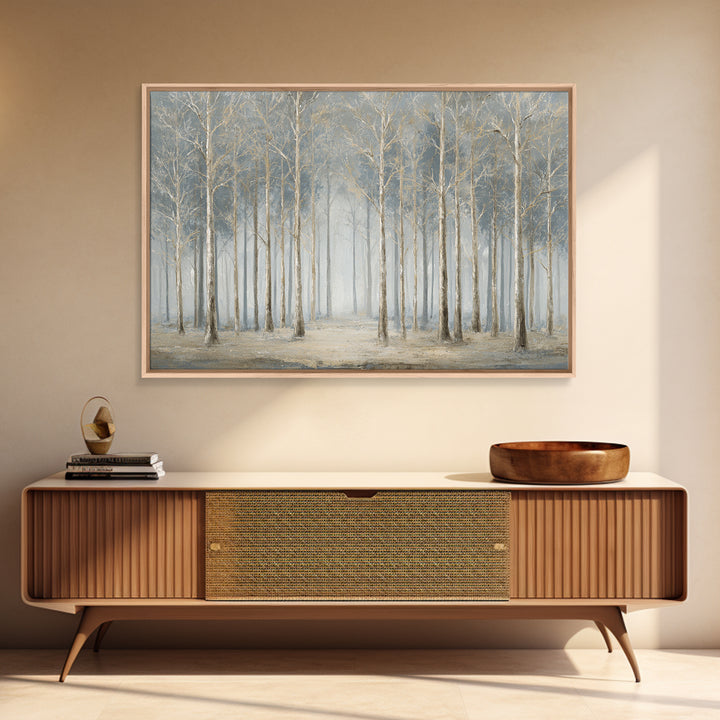 Misty Forest with Refined Calm Atmosphere Framed Canvas Print, Hotel Art, Framed Art, Hotel Decor, Fine Art, Boutique, HOT-3x2-18