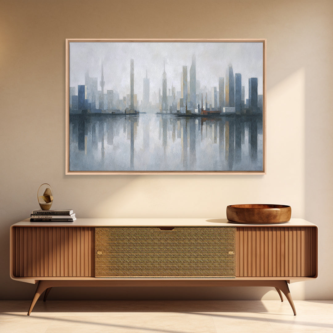 Quiet City Skyline Canvas Print, Hotel Art, Coastal Decor, Hotel Decor, Fine Art, Boutique, Statement Artwork, Boho Decor, HOT-3x2-54