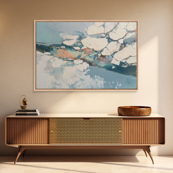 Gold Accented Abstract for Upscale Lobby Framed Canvas Print, Hotel Art, Beach House Decor, Hotel Decor, Abstract Art, Boutique, HOT-3x2-65