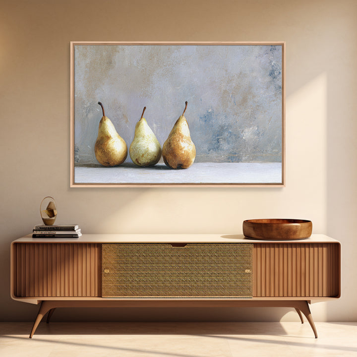 Elegant Pear Still Life on Linen Canvas Print, Hotel Art, Neutral Decor, Hotel Decor, Fine Art, Boutique, Home Decor, HOT-3x2-73