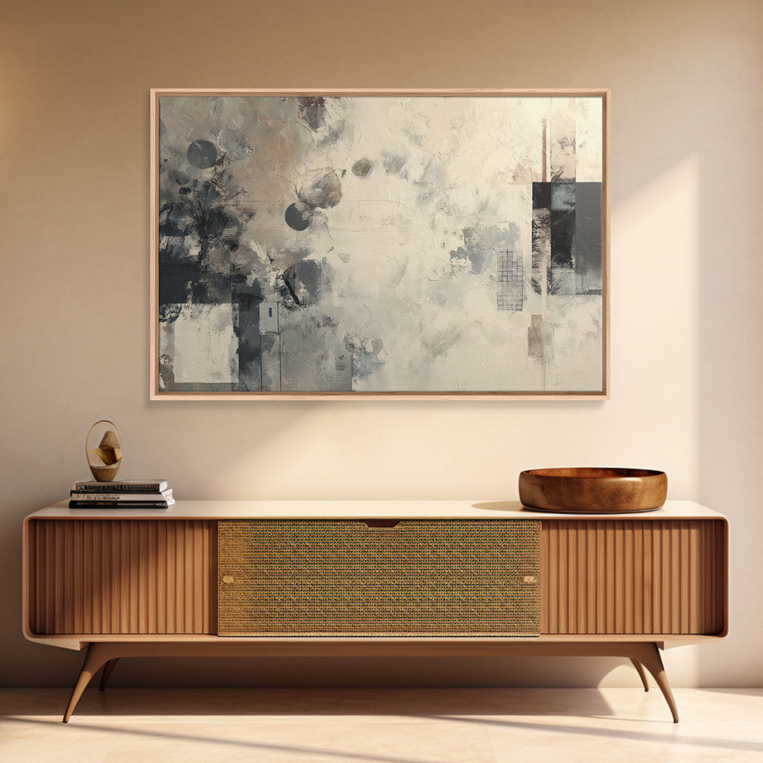 Sophisticated Neutral Abstract Framed Canvas Print, Hotel Art, Room Decor, Hotel Decor, Abstract Art, Boutique, Art Print, HOT-3x2-77