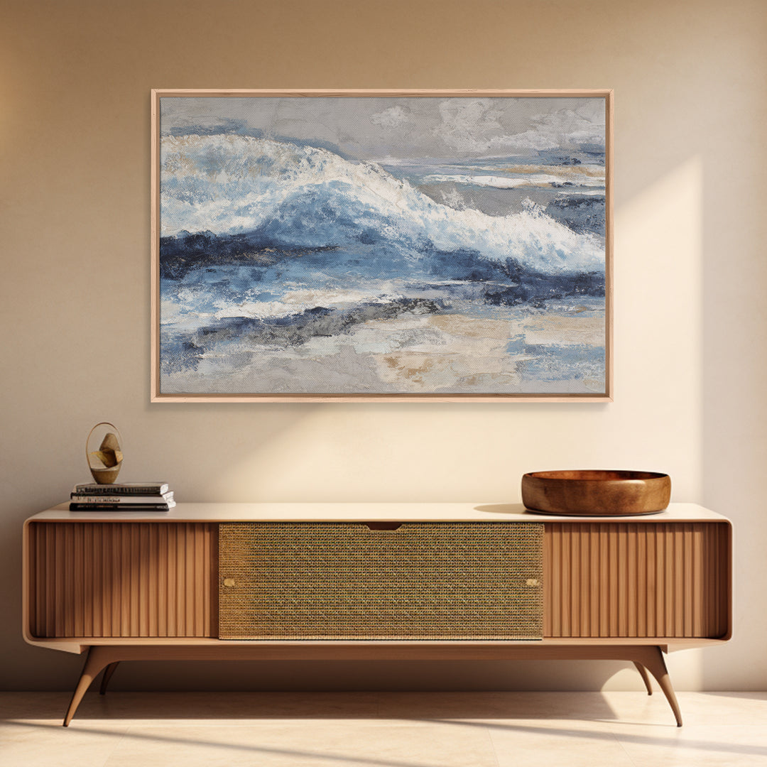 Soft Abstract Wave Forms Framed Canvas Print, Hotel Art, Minimalist Wall Art, Hotel Decor, Abstract Art, Boutique, HOT-3x2-86