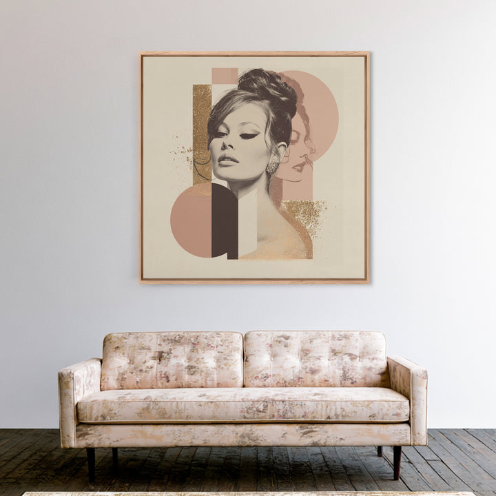 Mod 1960s Beauty Portrait Canvas Print, Hair Salon Art, African American Art, Living Room Decor, Fine Art, Style, Salon Sign, HSA-1x1-19