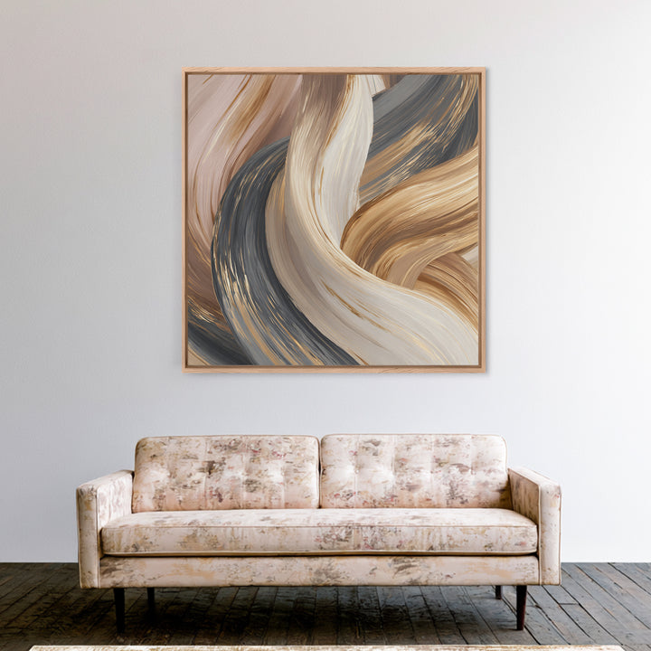 Abstract Hair Strands Forming Elegant Waves Canvas Print, Hair Salon Art, Wall Art, Living Room Decor, Fine Art, Style, HSA-1x1-99