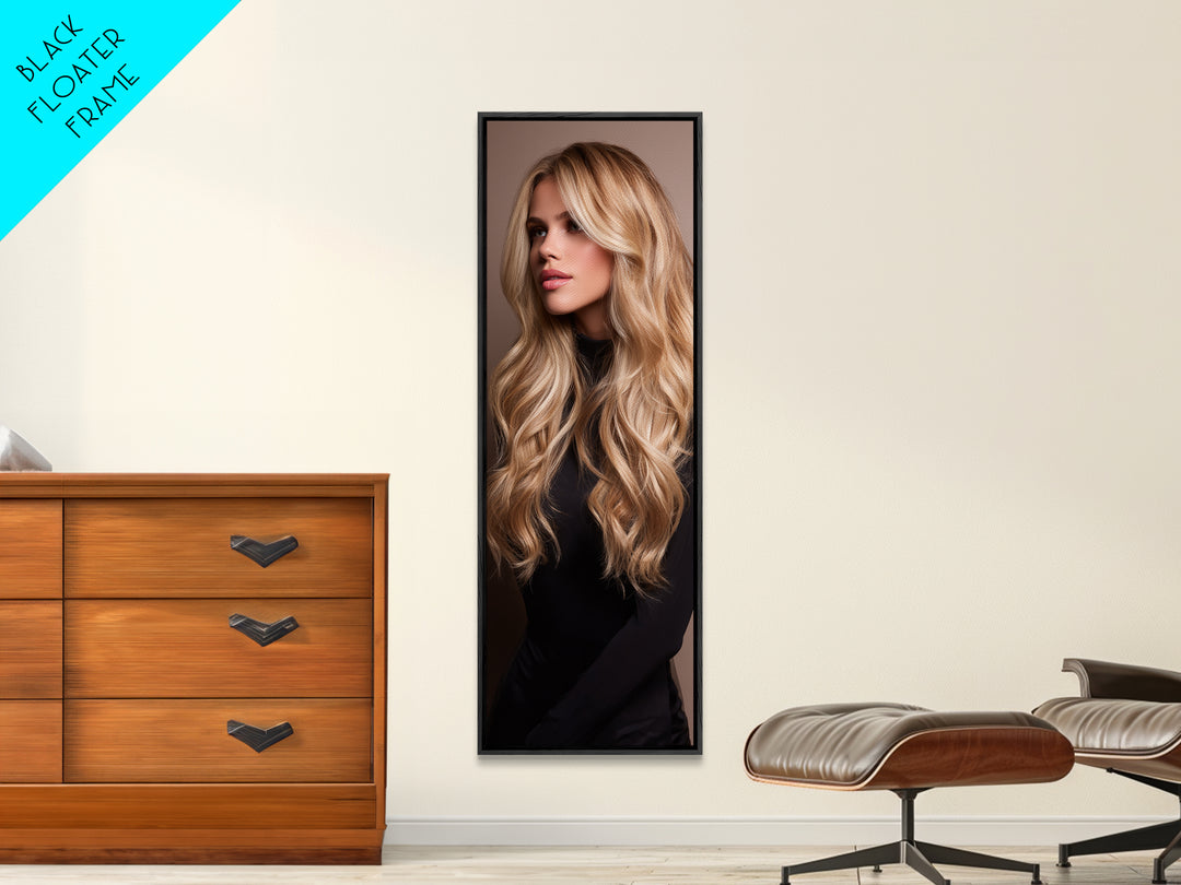 Blonde Waves Painted Canvas Print, Hair Salon Art, Digital Download Art, Living Room Decor, Fine Art, Style, Home Decor, HSA-1x3-100