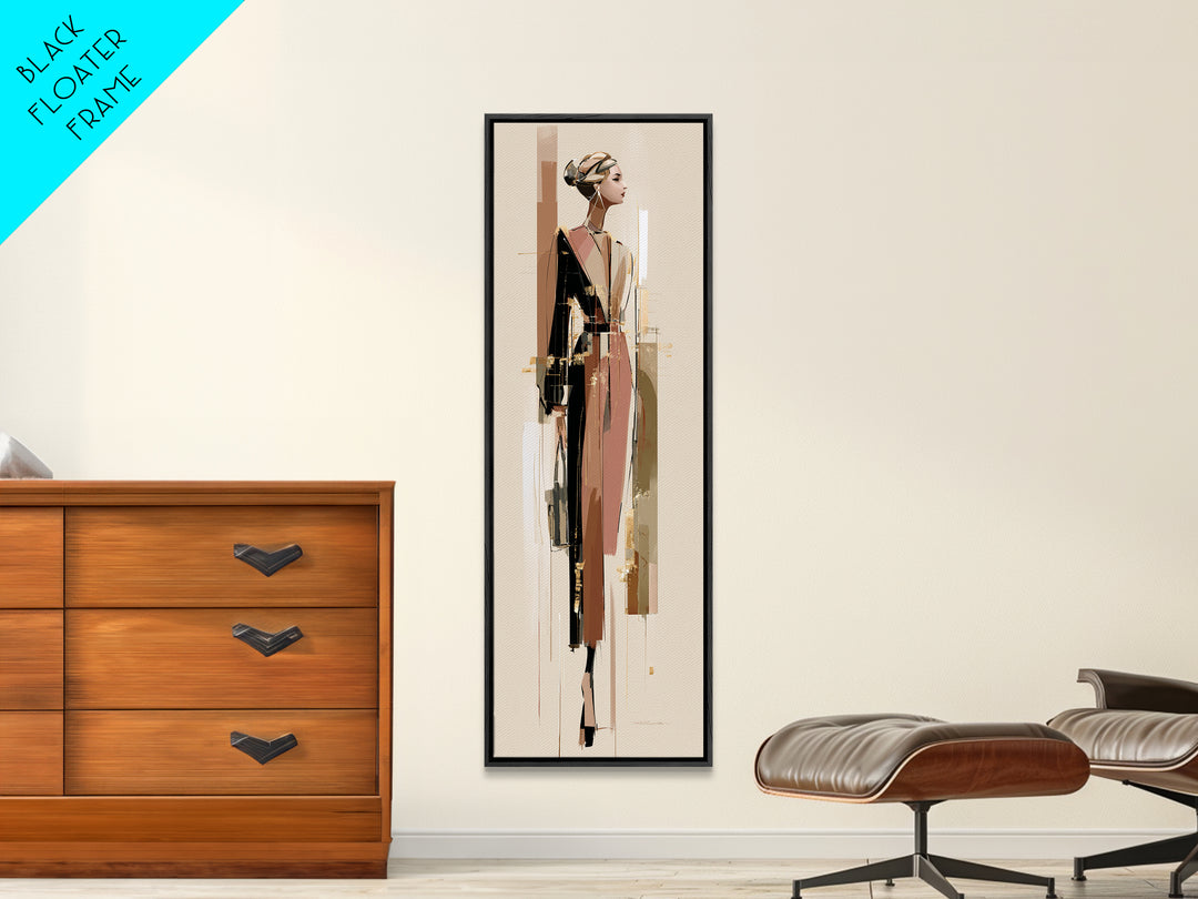 Braided Hairstyle Study Framed Canvas Print, Hair Salon Art, Black Art, Living Room Decor, Fine Art, Style, Black Girl Art, HSA-1x3-47