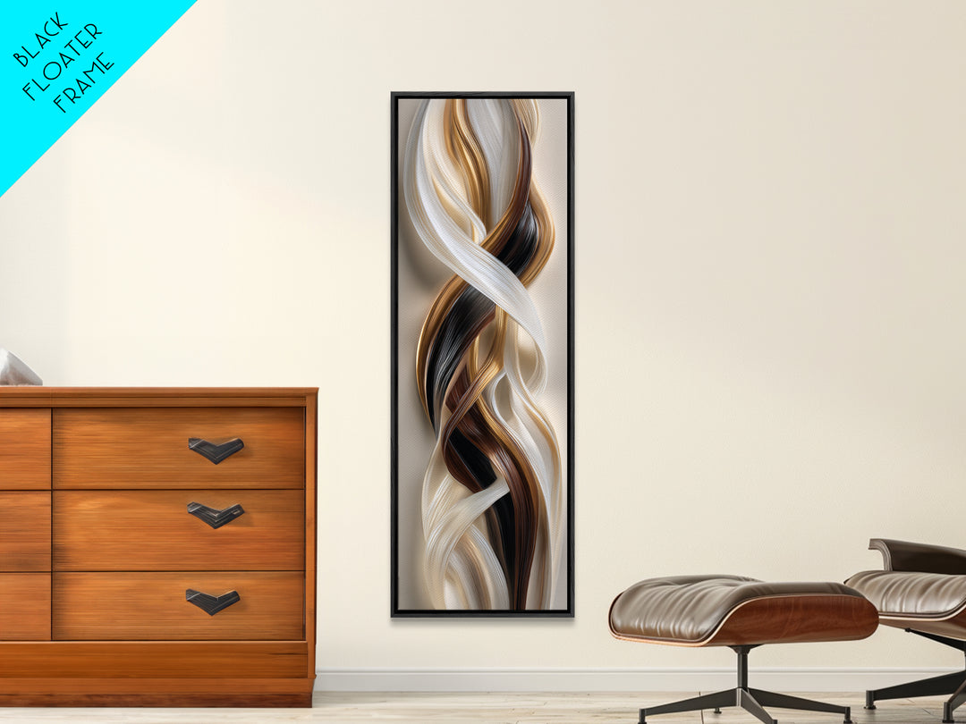 Abstract Hair Strands Forming Elegant Waves Canvas Print, Hair Salon Art, Digital Download Art, Living Room Decor, Abstract Art, HSA-1x3-63