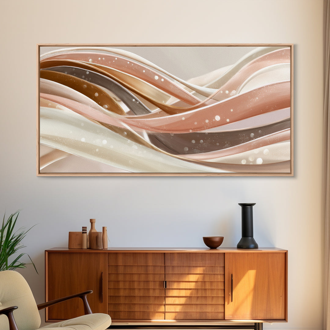 Hair Strands Turning into Abstract Ribbons Canvas Print, Hair Salon Art, Living Room Decor, Abstract Art, Style, HSA-2x1-41