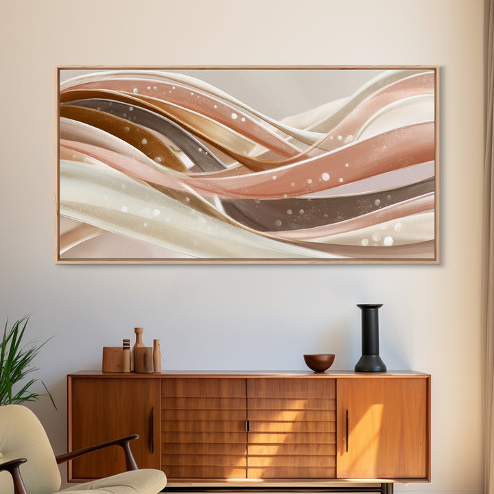 Hair Strands Turning into Abstract Ribbons Canvas Print, Hair Salon Art, Living Room Decor, Abstract Art, Style, HSA-2x1-41