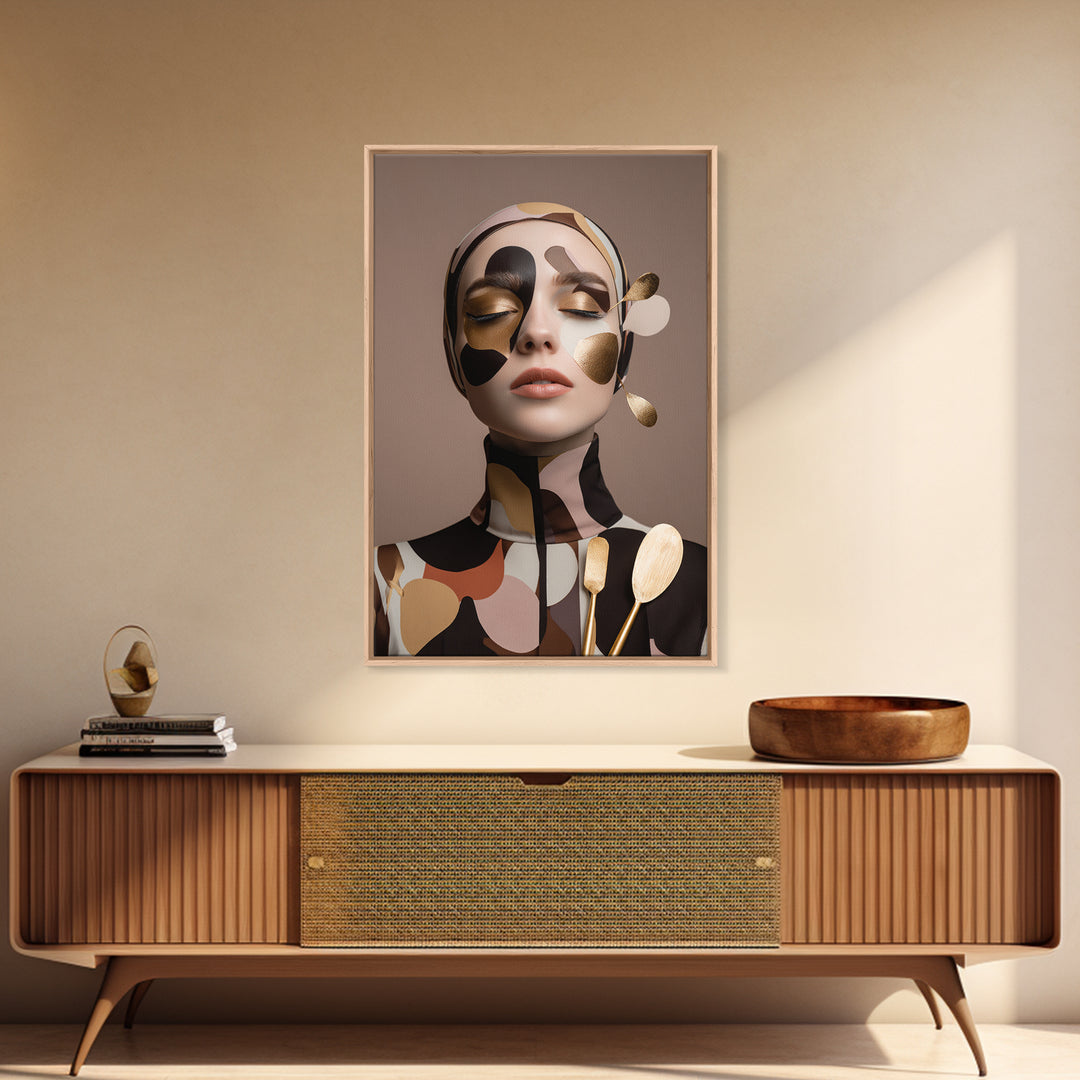Mod 1960s Beauty Portrait Canvas Print, Hair Salon Art, Modern Decor, Living Room Decor, Fine Art, Style, Wall Decor, HSA-2x3-27