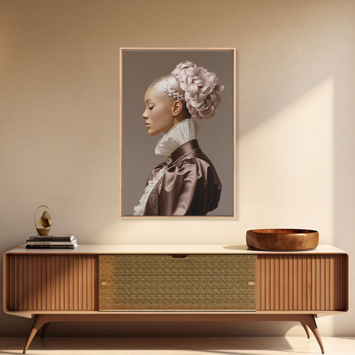Braided Hairstyle Study Framed Canvas Print, Hair Salon Art, Contemporary Art, Living Room Decor, Fine Art, Style, Modern Art, HSA-2x3-43