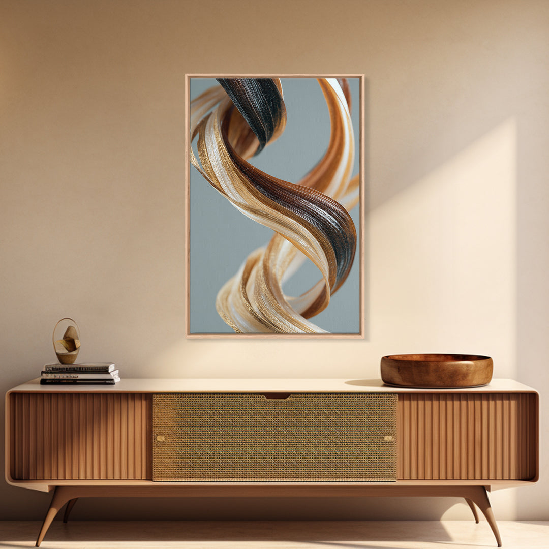 Hair Strands Turning into Abstract Ribbons Canvas Print, Hair Salon Art, Printable Wall Art, Living Room Decor, Style, HSA-2x3-53