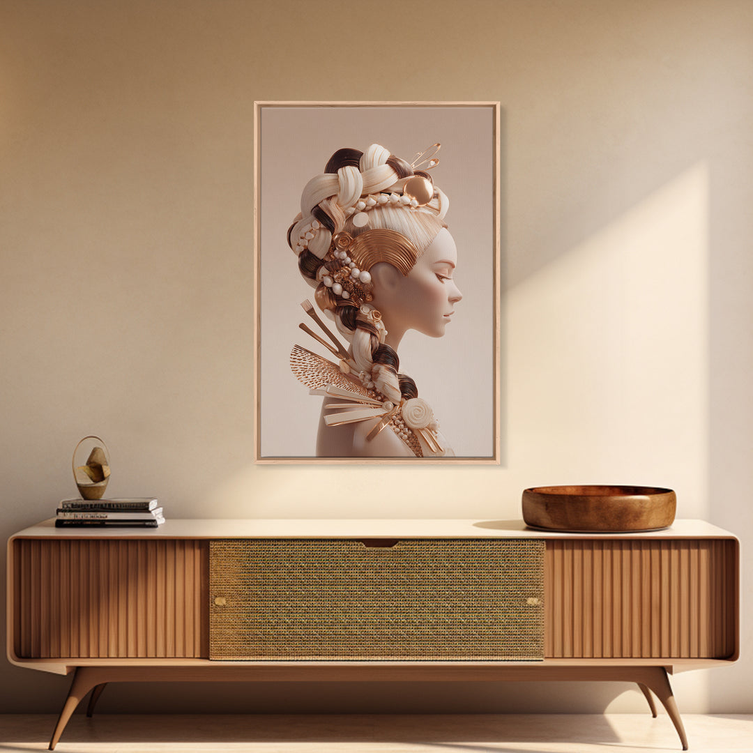 Braided Hairstyle Study Canvas Print, Hair Salon Art, Art Print, Living Room Decor, Fine Art, Style, Black Owned Art, HSA-2x3-67