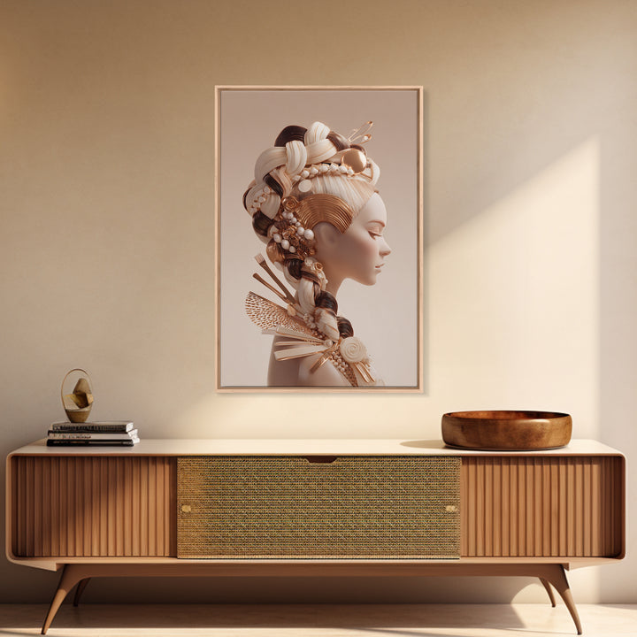 Braided Hairstyle Study Canvas Print, Hair Salon Art, Art Print, Living Room Decor, Fine Art, Style, Black Owned Art, HSA-2x3-67