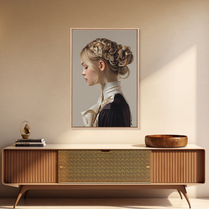 Braided Hairstyle Study Canvas Print, Hair Salon Art, Black Woman Art, Living Room Decor, Fine Art, Style, Hairdresser Gifts, HSA-2x3-91